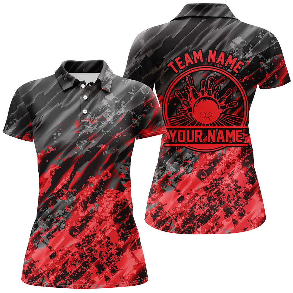 Red Women's Bowling Team Shirts I4509
