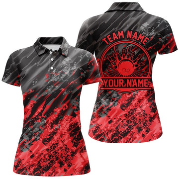 Red Women's Bowling Team Shirts I4509