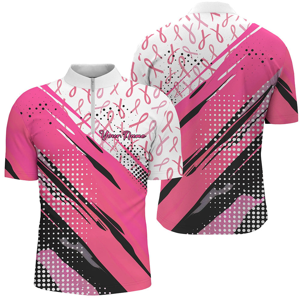 Men's Pink Ribbon Breast Cancer Awareness Polo Shirt I7126