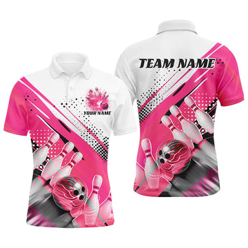 Custom Pink Bowling Polo for Men I7128