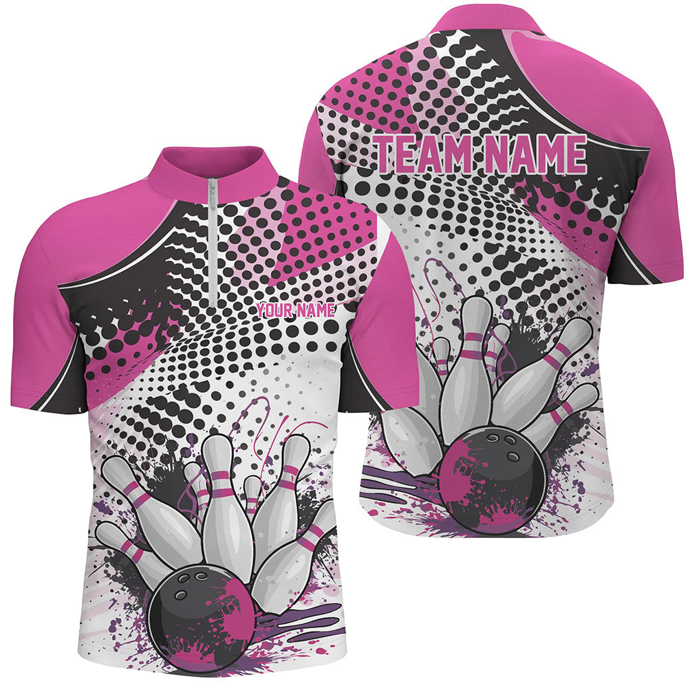Custom Pink Bowling Shirts for Men I7131