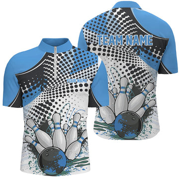 Custom Blue Bowling Shirts for Men I7132