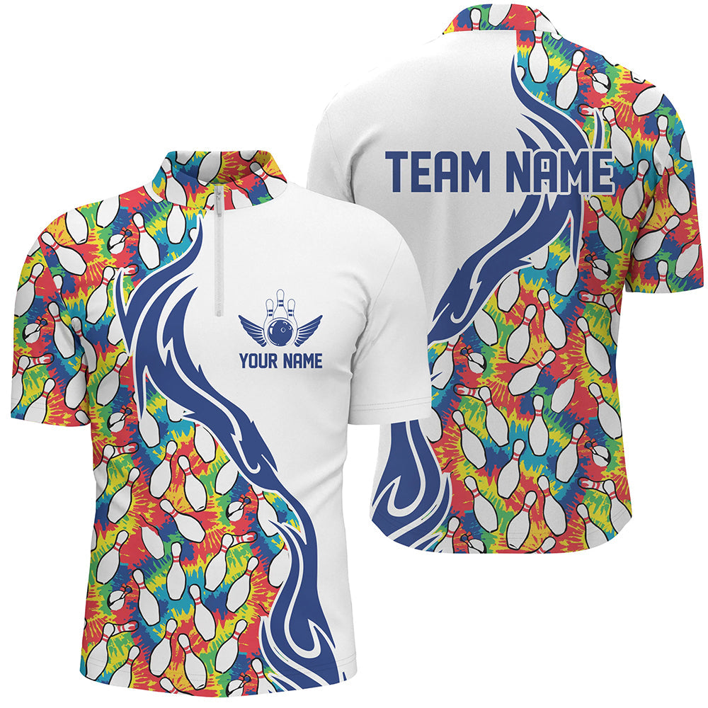 Men's Tie-Dye Flame Bowling Shirts I6952