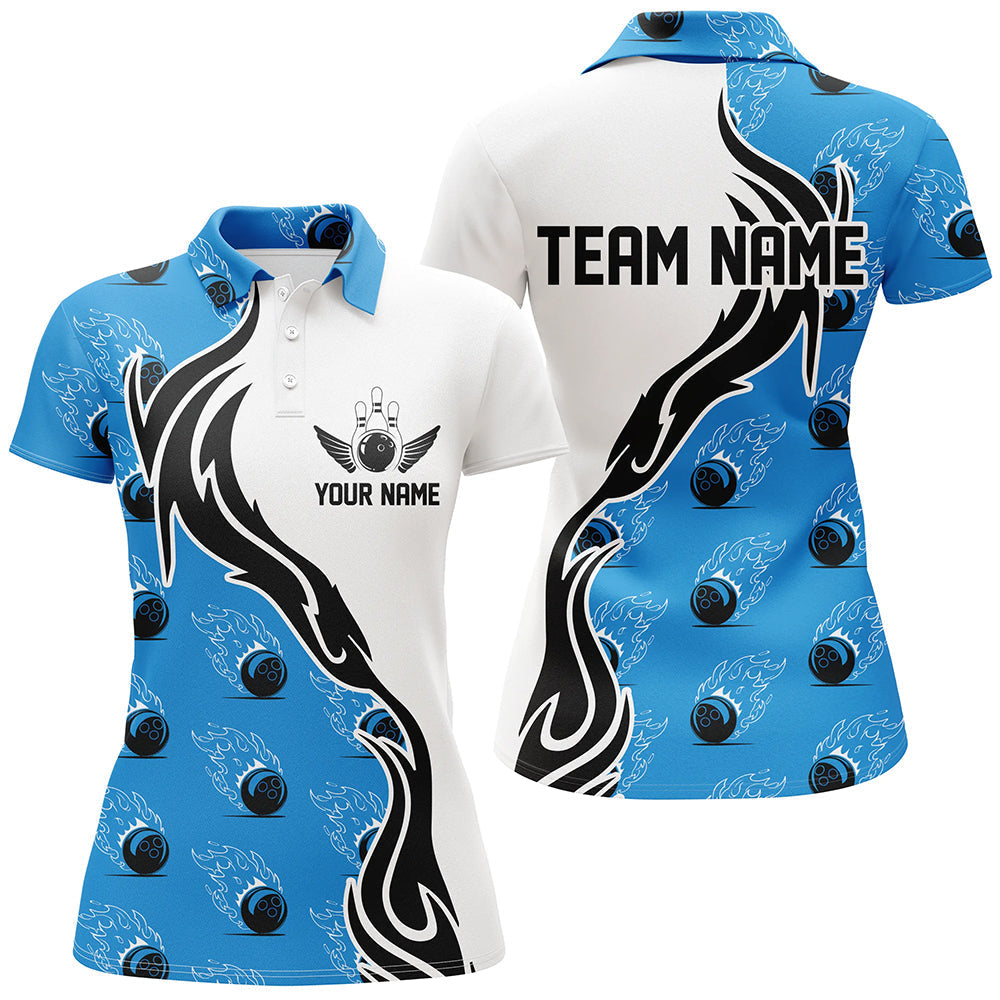 Blue Ladies Bowling Shirt with Name I6955