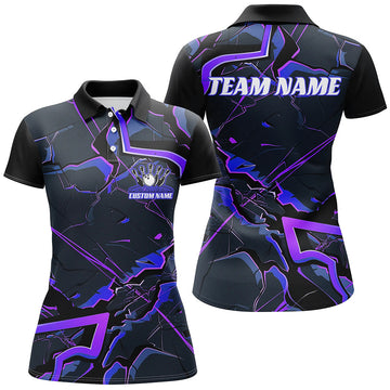 Women's Custom Bowling Team Shirts - Blue & Purple I6469