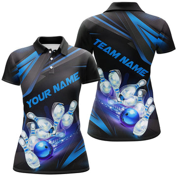 Custom Blue Bowling Jerseys for Women I6986