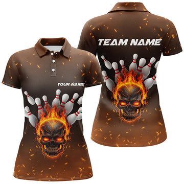 Women's Flame Skull Bowling Jersey I5143