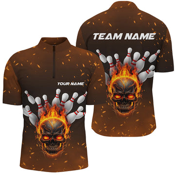 Men's Flame Skull Bowling Jersey I5143