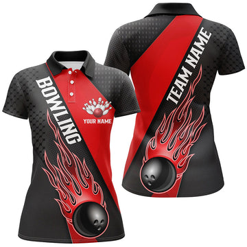 Red Flame Women's Bowling Team Shirts I6183
