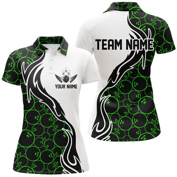 Green Bowling Pattern Women's Polo Shirt I5308
