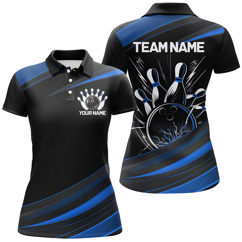 Black & Blue Classic Ladies Bowling Shirts I7265