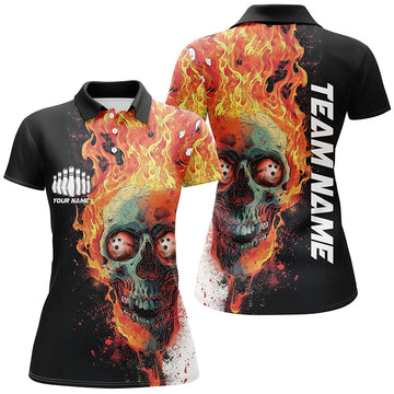 Women's Custom Flame Bowling Shirt I5811
