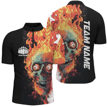 Personalised Flame Bowling Shirt for Men and Women I5811