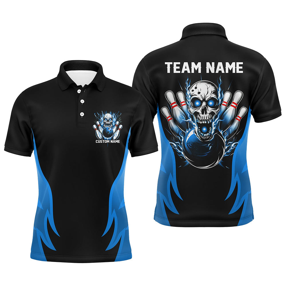 Custom Multi-Colour Flame Skull Bowling Shirts for Men & Women I6558