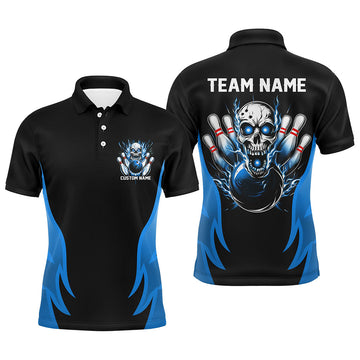 Custom Multi-Colour Flame Skull Bowling Shirts for Men & Women I6558