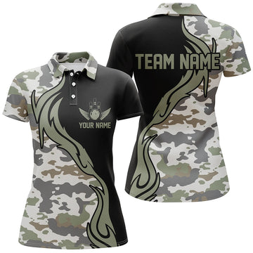 Custom Camo Bowling Shirts for Women I5519