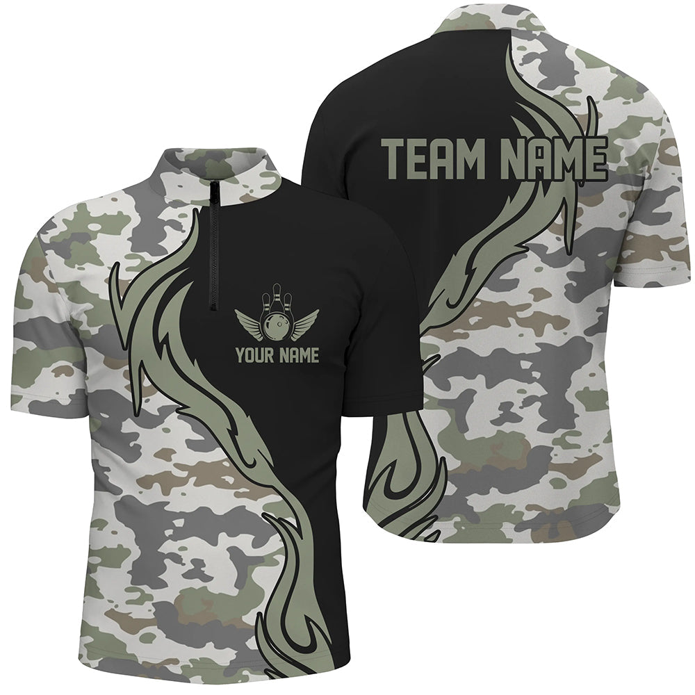 Personalised Camo Bowling Shirts for Men I5519