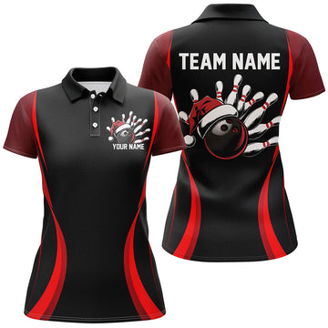 Red Christmas Bowling Shirts for Ladies I7325