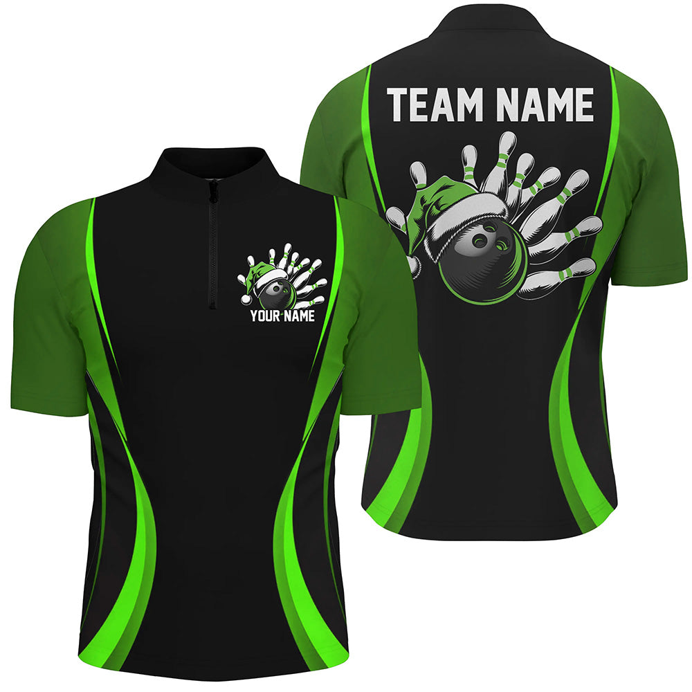 Men's Green Christmas Bowling Team Shirts I7326