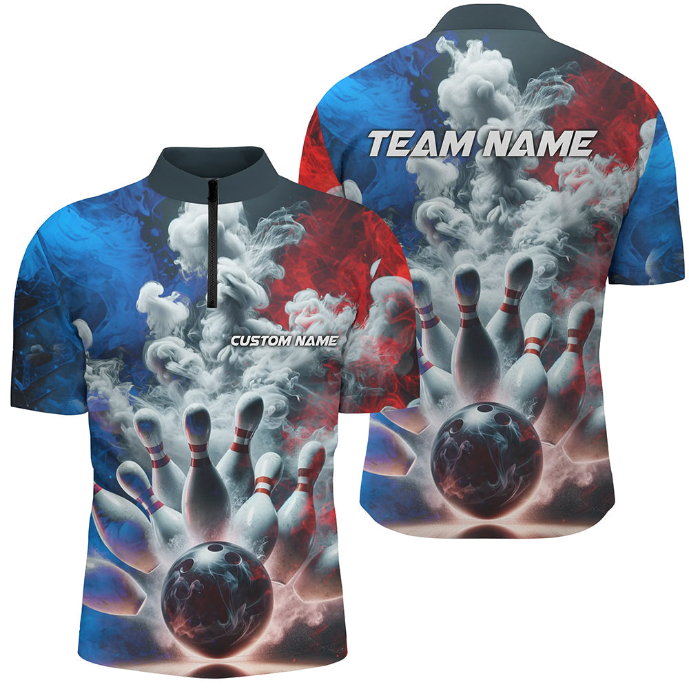 Custom Smoke Bowling Shirts for Teams - Strike Jerseys for Men & Women I5982