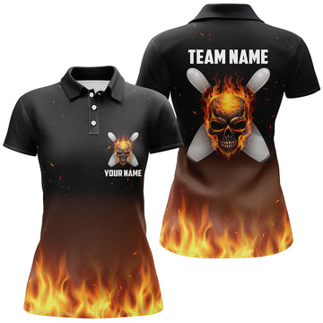 Flame Women's Custom Short Sleeve Bowling Shirt I5187