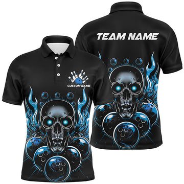Personalised Multi-Colour Skull Bowling Shirts for Men & Women I6580