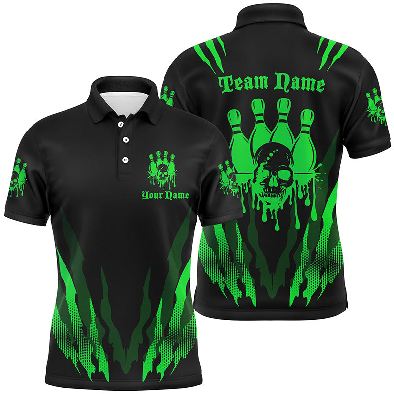 Custom Multi-Colour Bowling Skull Tattoo Shirt for Teams I6583