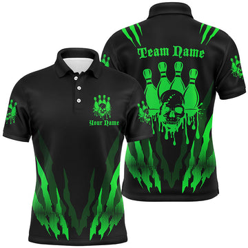 Custom Multi-Colour Bowling Skull Tattoo Shirt for Teams I6583