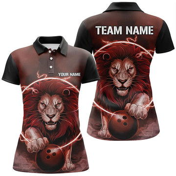 Red Women's Bowling Polo Shirt I6773