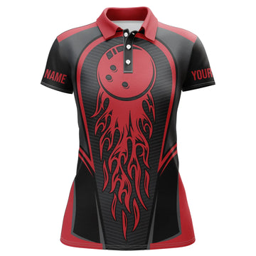Red Flaming Women's Bowling Jerseys & Team Shirts I4200