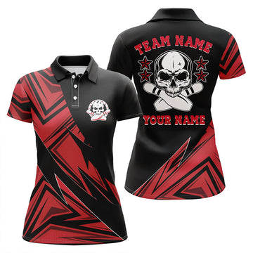 Red Skull Bowling Shirts for Women I4497