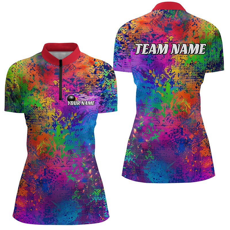 Women's Pride Colourful Bowling Quarter Zip Shirt I6788