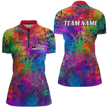 Women's Pride Colourful Bowling Quarter Zip Shirt I6788