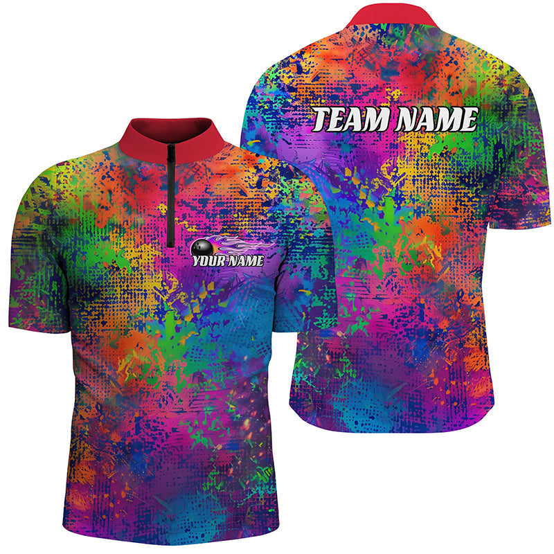 Men's Pride Colourful Bowling Quarter Zip Shirt I6788
