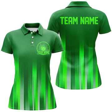 Women's Green Bowling Shirts with Team Logo I5208