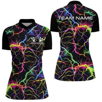 Rainbow Lightning Custom Bowling Shirts for Women I6792