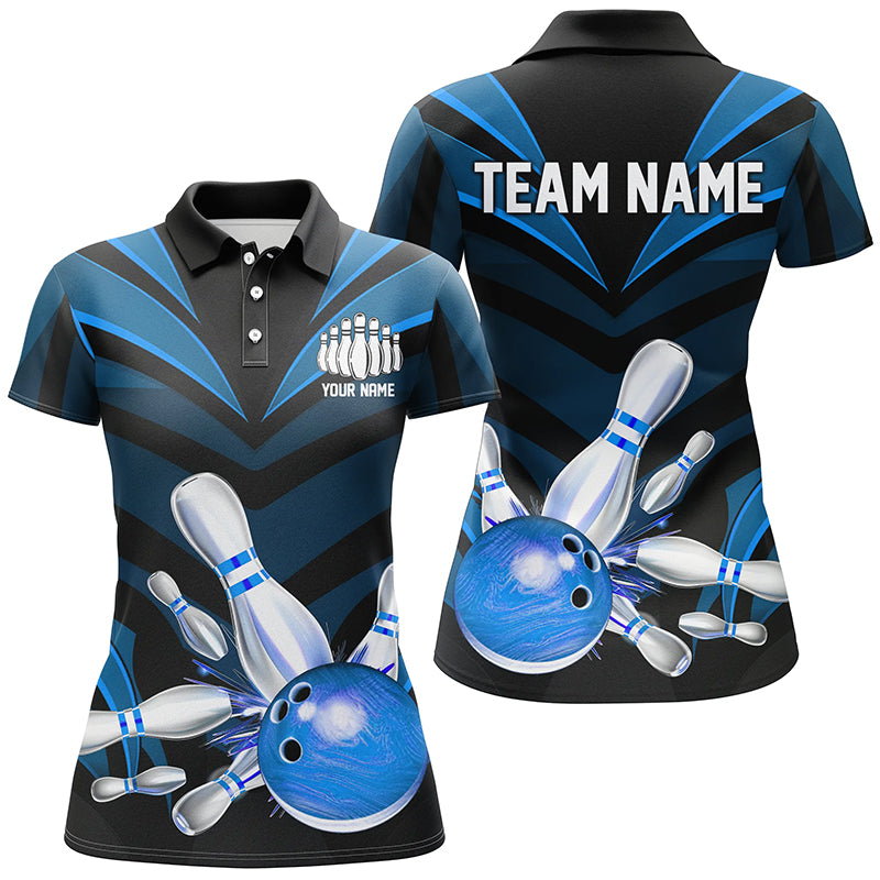 Blue Women's Bowling Jersey - Custom Team Shirt I7106
