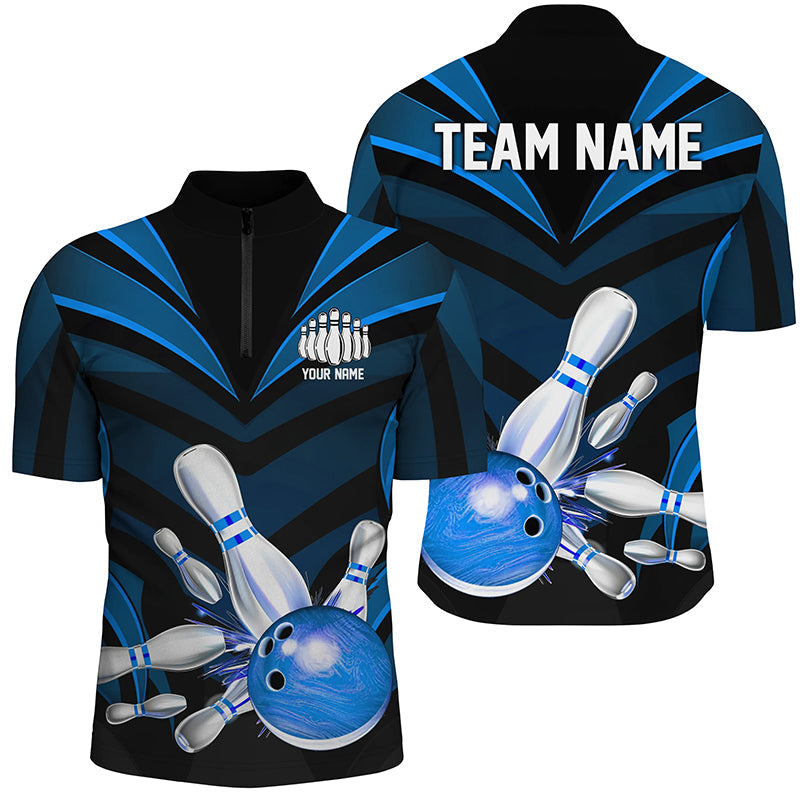 Blue Strike Bowling Jersey - Custom Team Shirts for Men and Women I7106