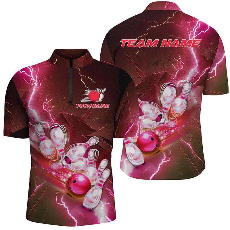 Custom Red Bowling Polo Shirt for Men I5221