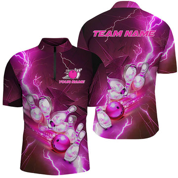 Custom Pink Bowling Polo Shirt for Men I5222