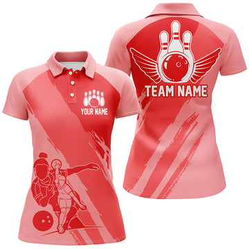 Red Bowling Shirts for Women - Custom Team Jerseys I4618
