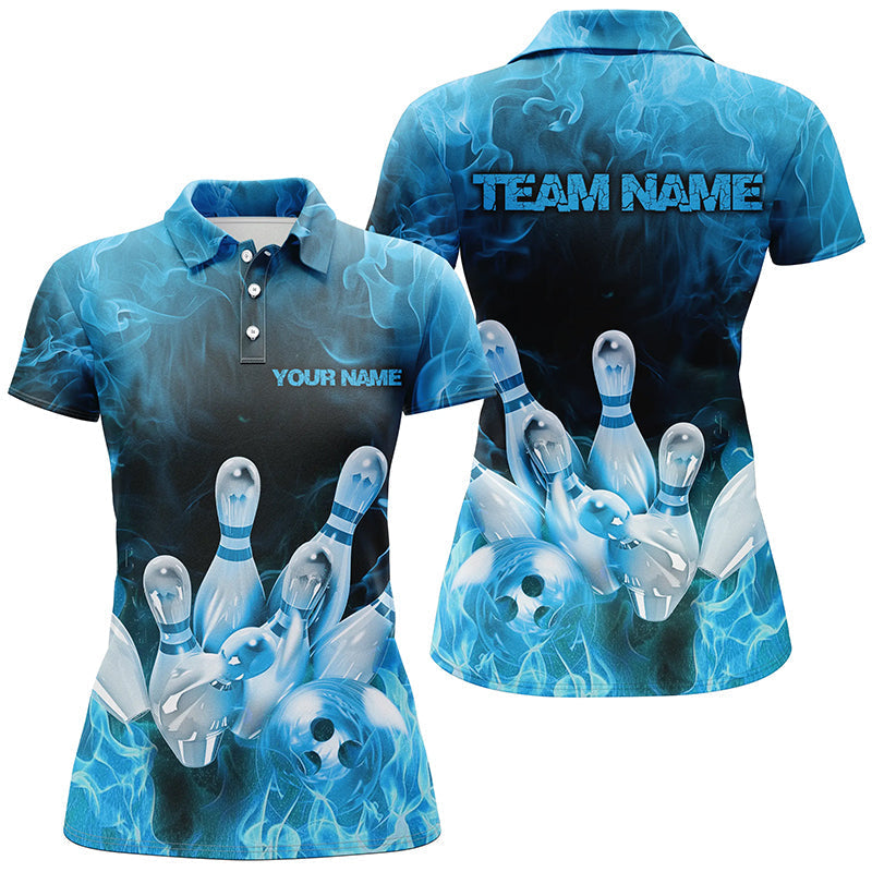 Women's Blue Flame Bowling League Shirts I7119