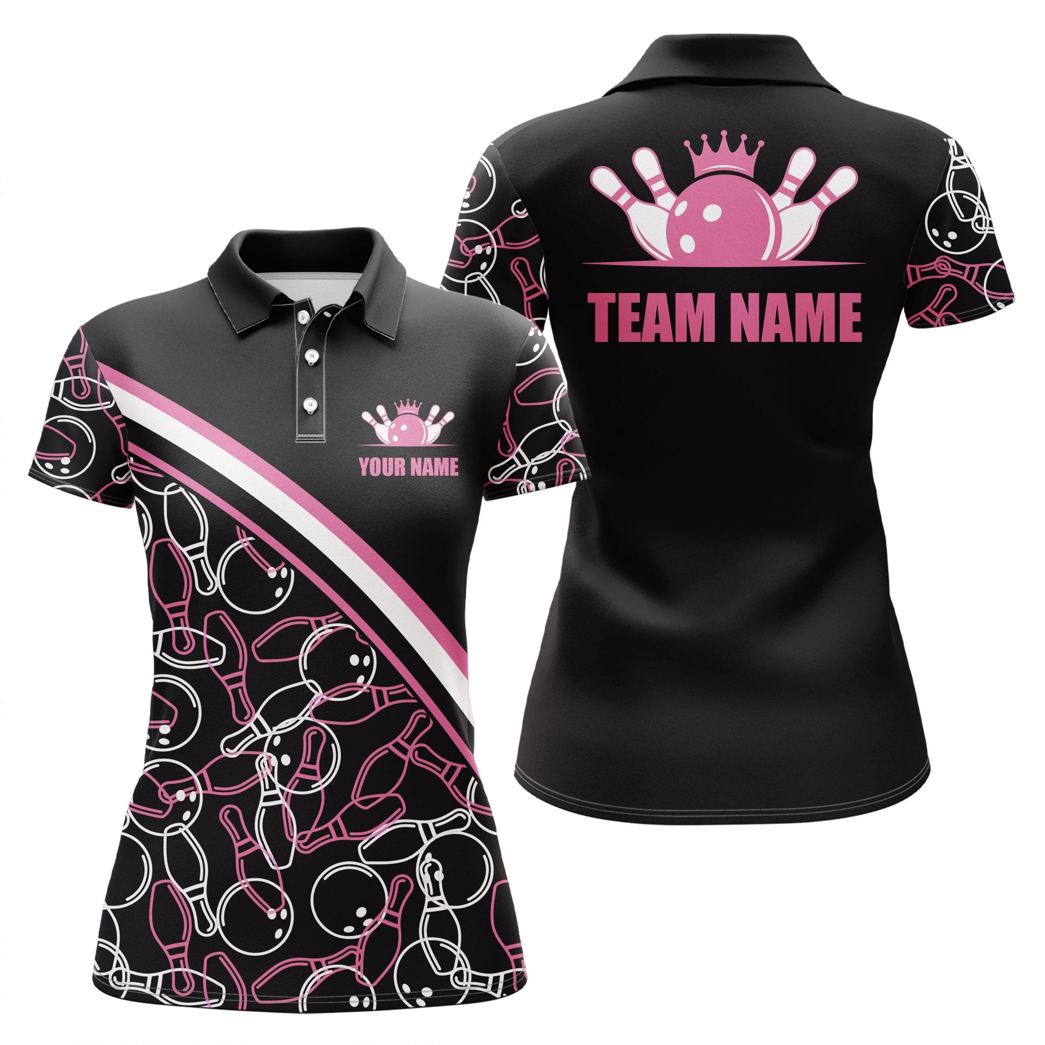 Women's Pink Bowling Queen Team Jerseys I4504