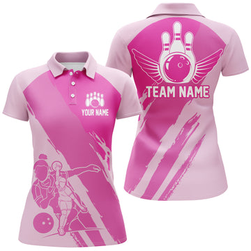 Women's Pink Bowling Queen Team Shirt I4514