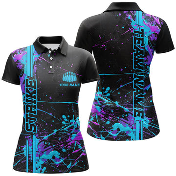 Women's Camo Bowling Team Shirts - Blue & Purple Strike I6426