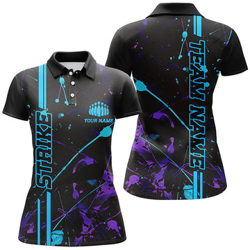 Custom Blue & Purple Camo Bowling Jerseys for Women I6427