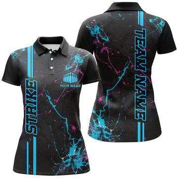Women's Camo Bowling Team Jerseys - Blue & Pink Strike I6429