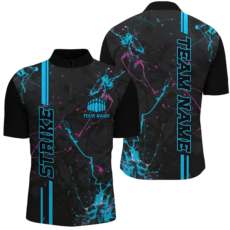 Custom Blue & Pink Camo Bowling Shirts for Men & Women I6429