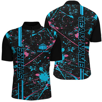 Custom Blue & Pink Camo Bowling Team Jerseys I6430