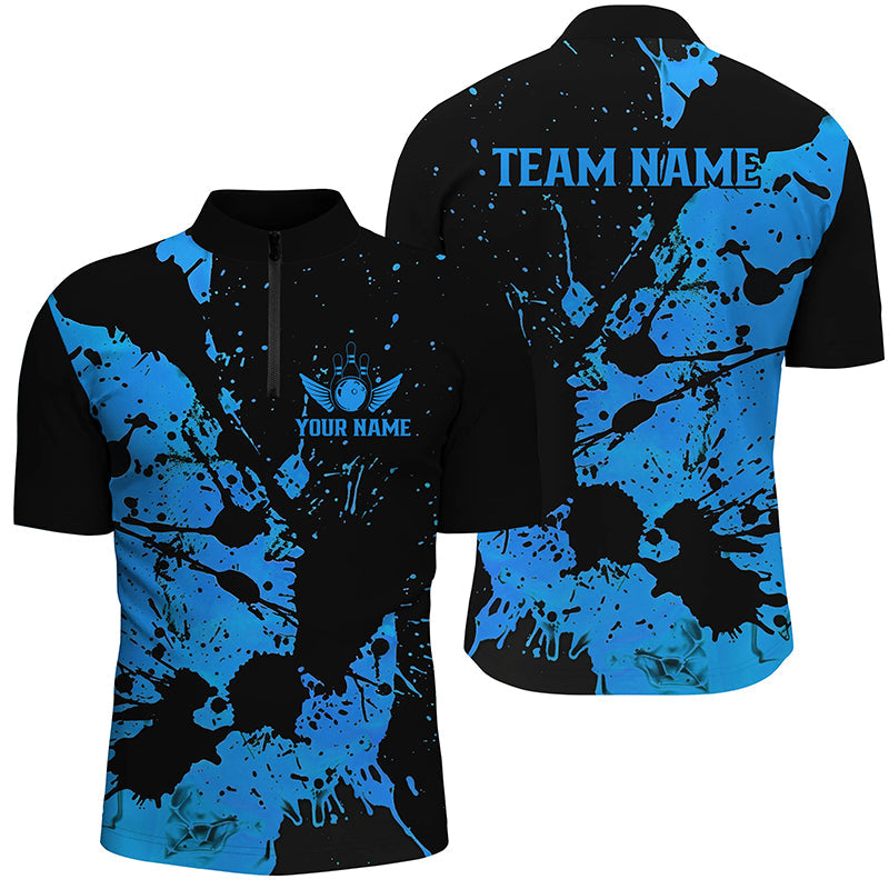 Custom Black & Blue Bowling Team Shirts for Men & Women I6431